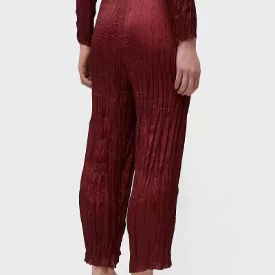 Calça Reta Wrinkled Satin Double Face Osklen