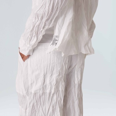 Camisa Cropped Tricoline Wrinkled