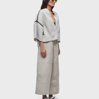 Calça recortes juta