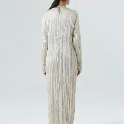 Vestido Wrinkled Satin Double Face Osklen