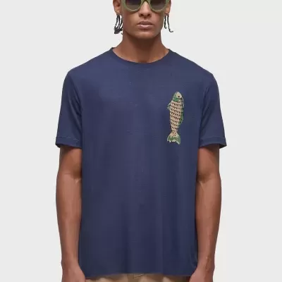 T-Shirt Light Linen Fish Osklen