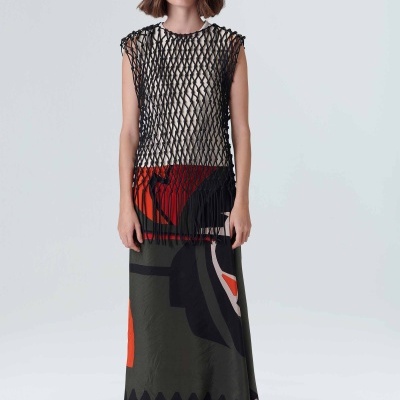 Colete sobreposicao macrame Osklen