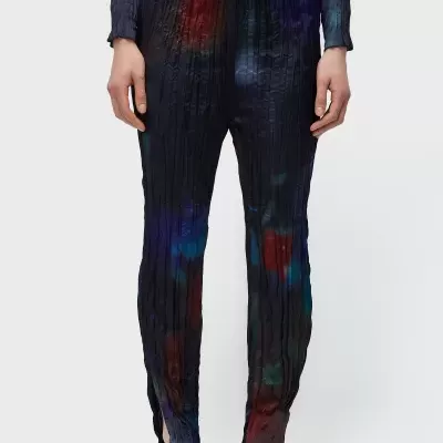 Calça Wrinkled Satin Rose Blur Double Face Osklen