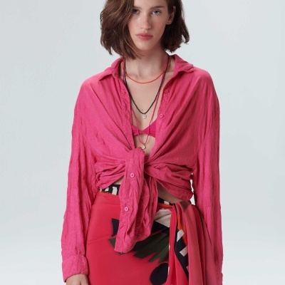 Camisa Ml Fem Amassada Osklen