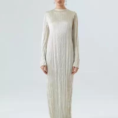 Vestido Wrinkled Satin Double Face Osklen
