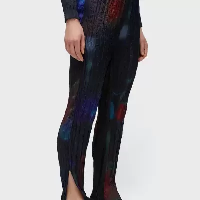 Calça Wrinkled Satin Rose Blur Double Face Osklen