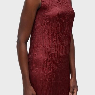 Vestido Sleeveless Wrinkled Satin Double Face Osklen
