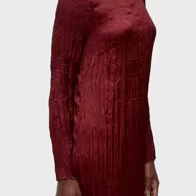 Vestido Longo Wrinkled Satin Double Face Osklen