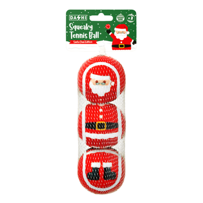 Dashi Squeaky Tennis Ball Christmas Edition - 3 balls set