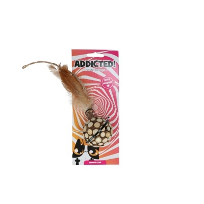 Addicted! Bola de madeira com penas