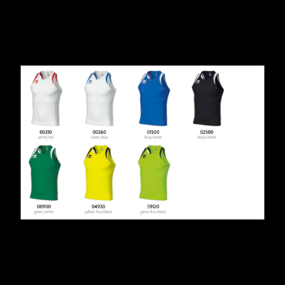 T-shirts desportivas sem mangas em várias cores com números de referência