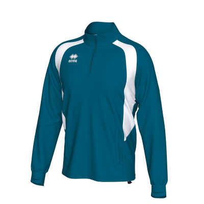 Sweatshirt desportiva azul com detalhes brancos e logo errea