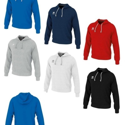 Coleção de sweatshirts com capuz de várias cores, com cordões e logótipo na frente