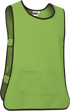 Colete verde claro com bolso frontal e presilhas laterais