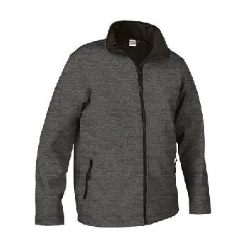 Casaco cinza escuro com fecho e bolso