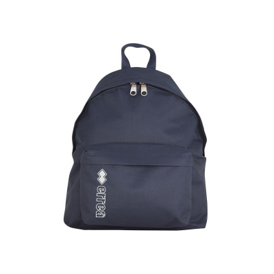 Mochila azul escuro com bolso frontal e logo Erreà