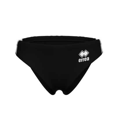 Cueca de banho preta com logo branco 'errea' na frente
