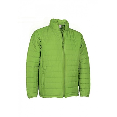 Casaco verde acolchoado de homem com fecho de correr