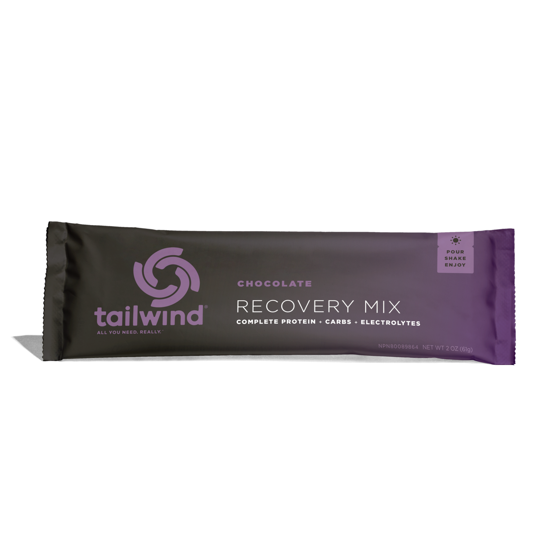 Barra Tailwind Recovery Mix sabor chocolate em embalagem roxa e preta