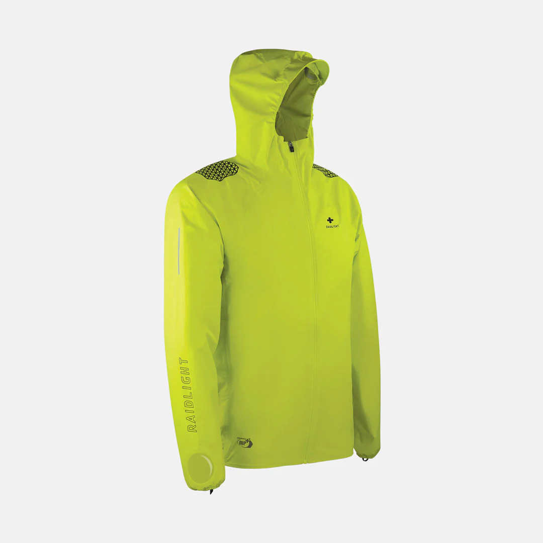 Casaco desportivo amarelo fluorescente com capuz e fecho