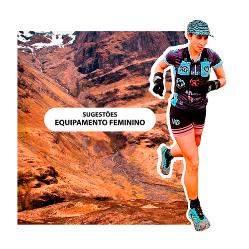 Mulher a correr em paisagem montanhosa com roupa desportiva feminina colorida