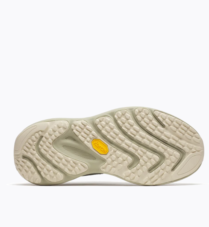 Sola de sapato bege com etiqueta amarela Vibram