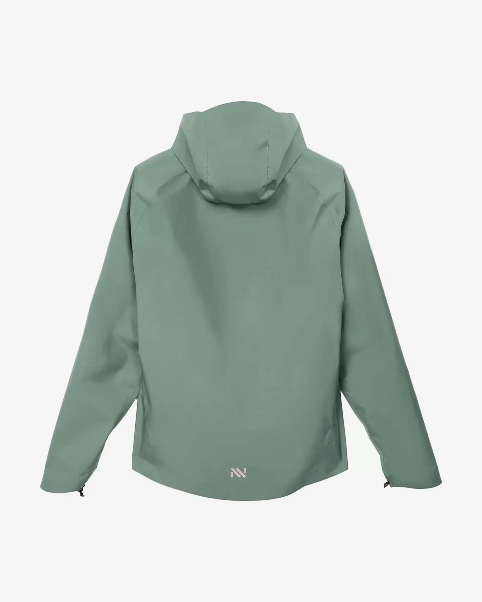 Casaco impermeável verde-acinzentado com capuz e logótipo branco NN