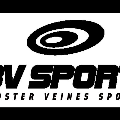 Logótipo preto da BV SPORT com símbolo circular e texto em letras maiúsculas.