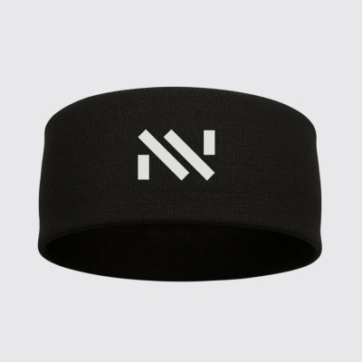 Faixa preta elástica com logotipo branco