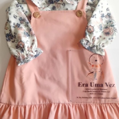 Vestido bombazine e Blusa flores bebé