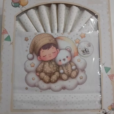 Jogo cama bebé estampado flanela