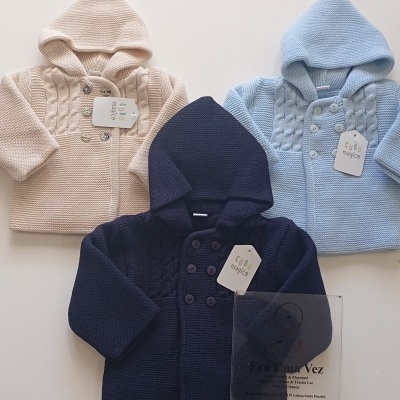 Casaco bebé malha  c/ capuz
