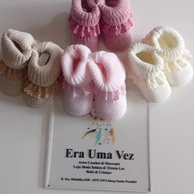 Carapins malha c/ renda bebé