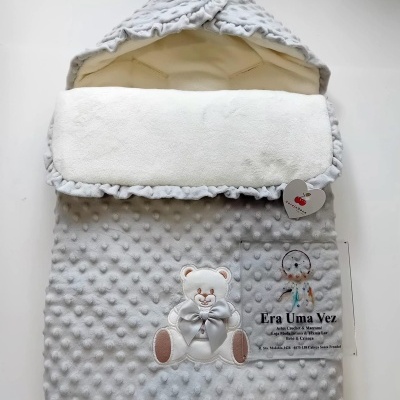 Saco bebé bordado urso