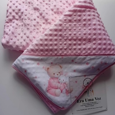 Manta bebé pipoca estampada