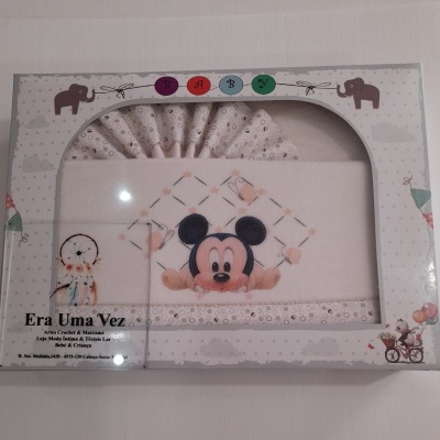 Jogo de lençóis coralina para cama bebé