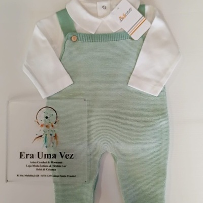 Jardineira bebé e bodie gola