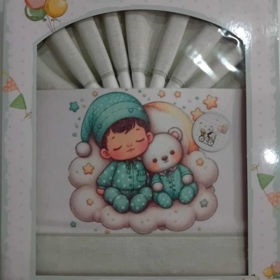 Jogo cama bebé estampado flanela