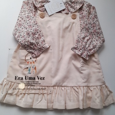 Vestido bombazine e Blusa flores bebé