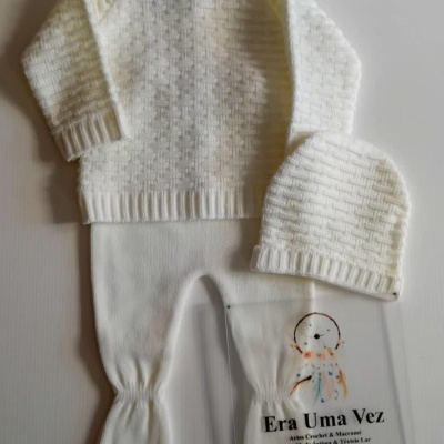 Conjunto bebé malha 3 peças