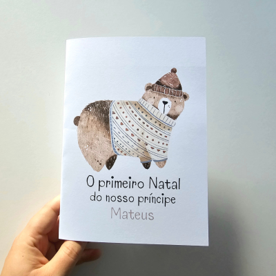 Postal: "O primeiro Natal do nosso príncipe / da nossa princesa..."