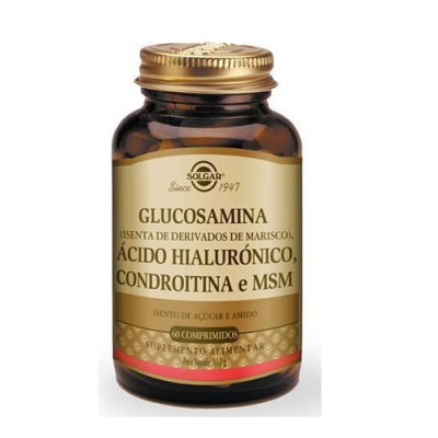 Glucosamina, Ácido Hialurónico, Condroitina e MSM 60 comp. Solgar