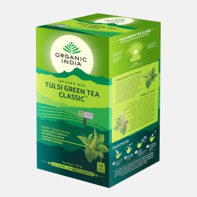 INFUSÃO BIO TULSI GREEN TEA CLASSIC – 25 SAQUETAS – ORGANIC INDIA
