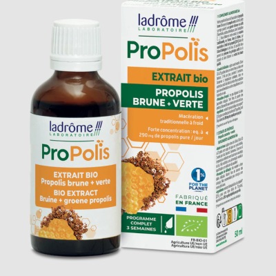 Frasco e caixa de extrato biológico de própolis ProPolis Ladrôme Laboratoire