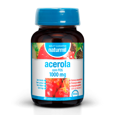 ACEROLA com FOS 1000mg 60 comprimidos - NATURMIL ACEROLA com FOS 1000mg 60 comprimidos - NATURMIL