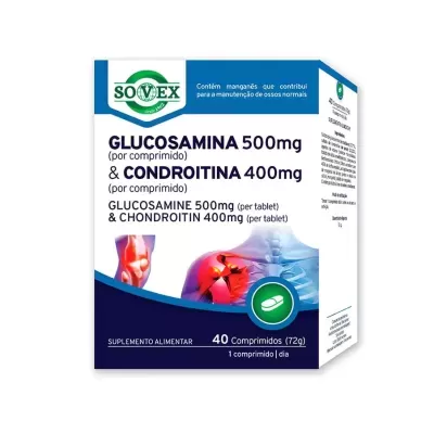 GLUCOSAMINA 500mg & CONDROITINA 400 - 40 COMP - SOVEX