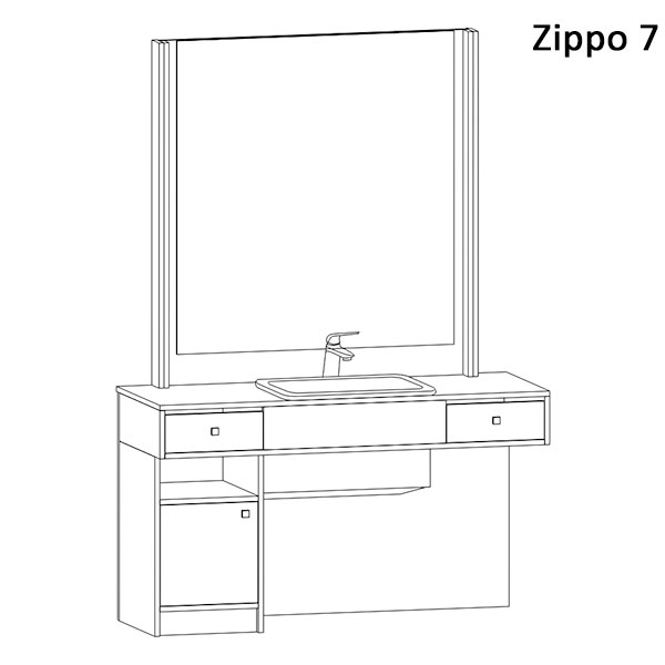 Bancada de barbeiro modular AGV Zippo (Várias opções)