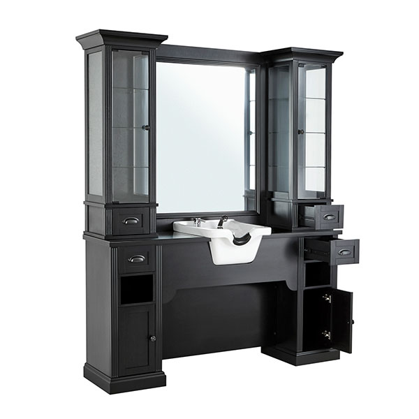 Bancada modular para barbeiro com lavagem Mirplay William (Várias opções)