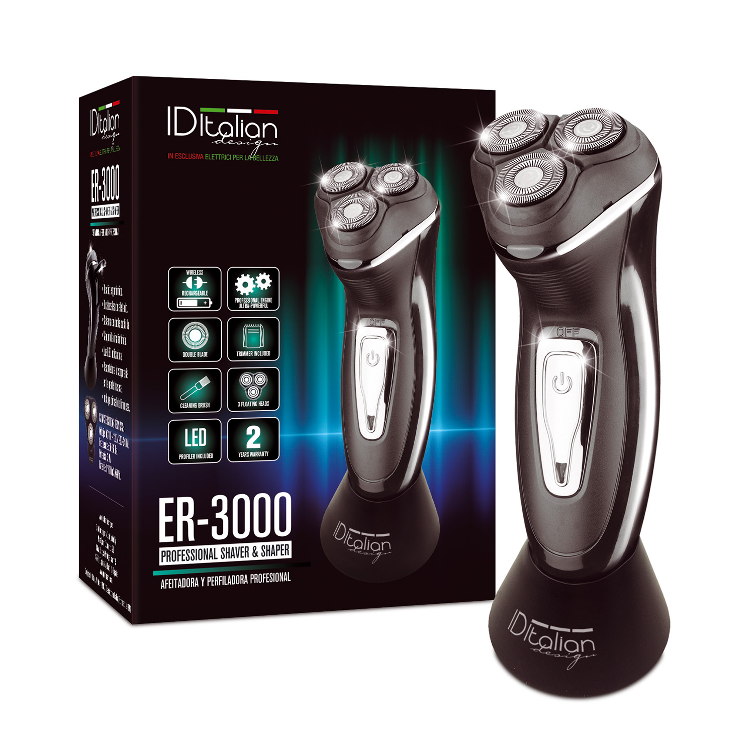 ItalianDesign  Máquina de Barbear ER-3000 Pro-Shaver