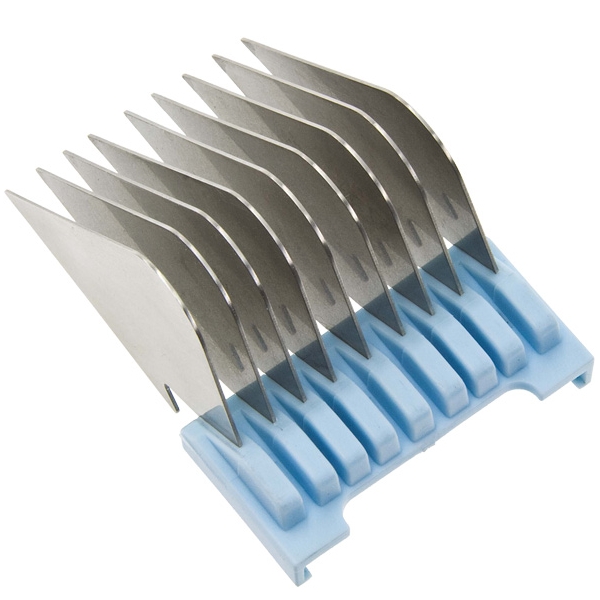 Pente para máquina de cortar cabelo azul com lâminas metálicas